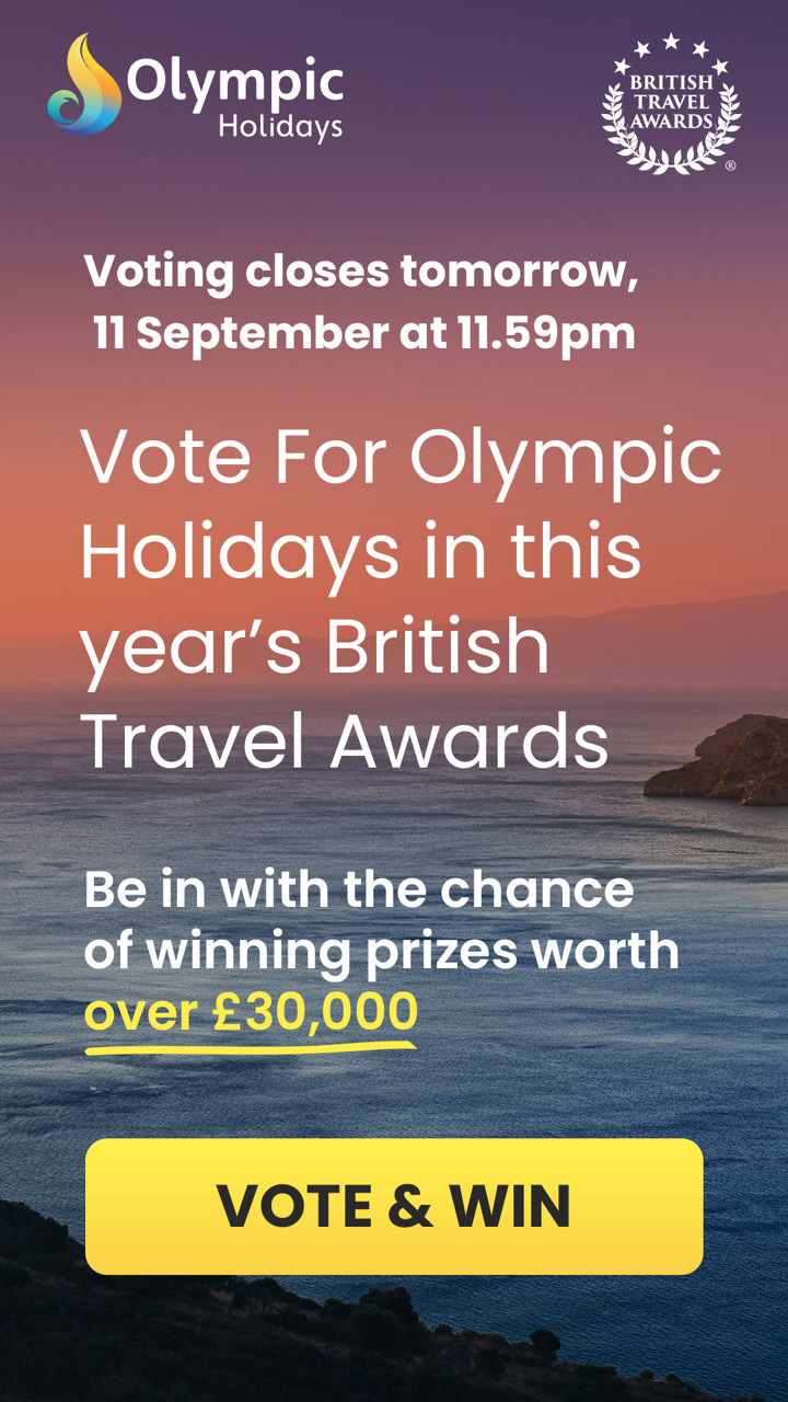 Vote for Olympic Holidays in this year's British Travel Awards. Voting closes 11 September at 11.59pm.