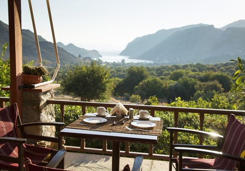 Al fresco dinning at Taxiarchis Apartments