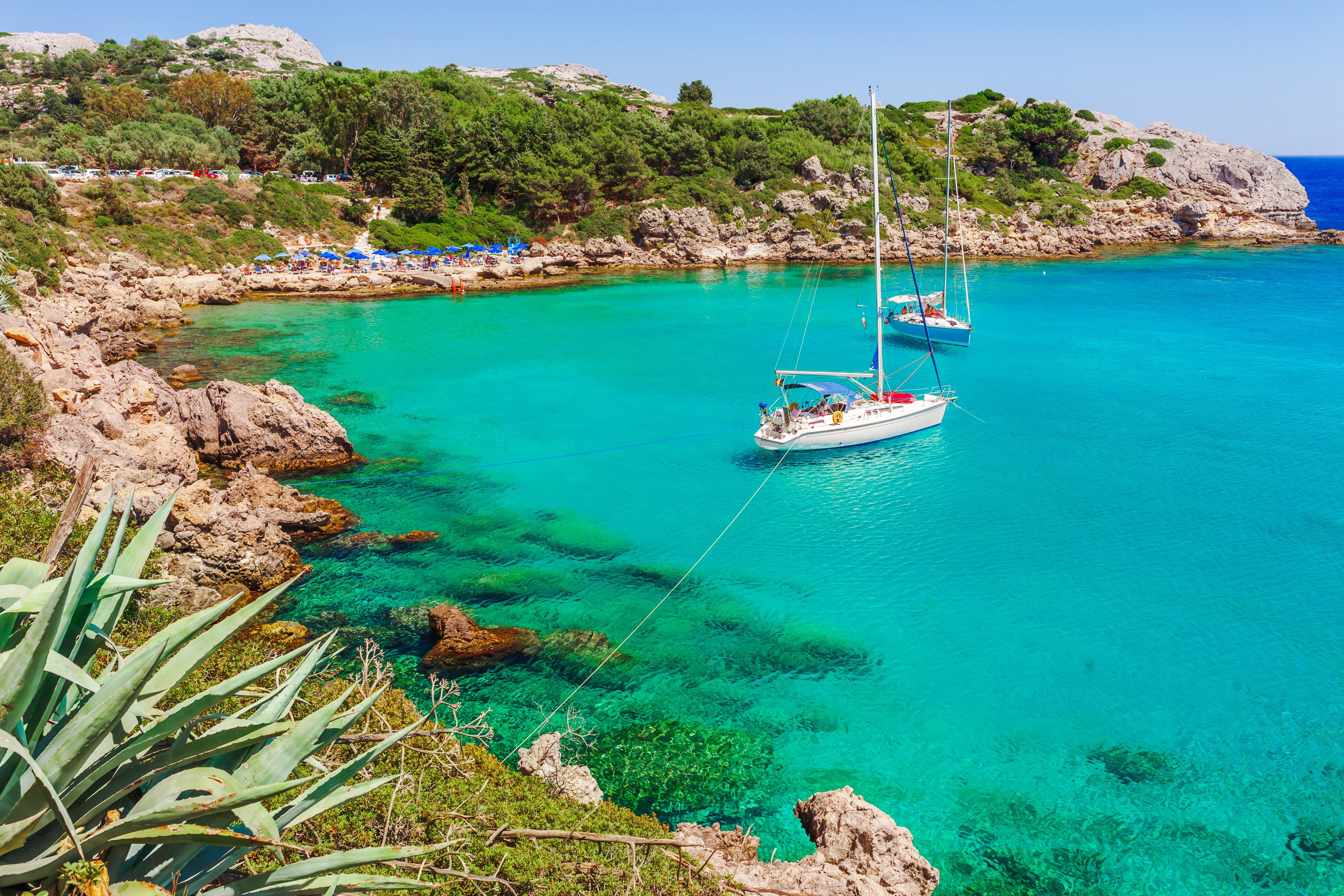 Sea view and beach in Ladikos, Rhodes