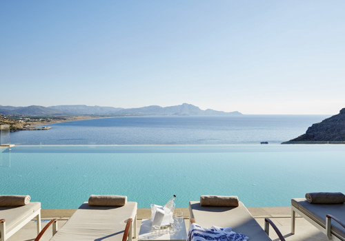 Infinity pool at Lindos Blu Luxury Hotel and Suites