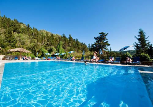 Pool area at the Bastas Complex in Paxos, Greece
