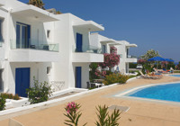 Exterior and pool area at Miros Studios in Kos, Greece