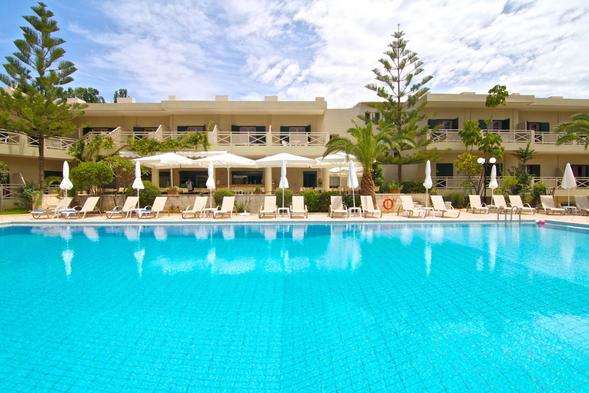 Pool view at Solimar Ruby in Crete, Greece