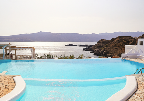 Infinity Pool Overlooking the Sea at Grecotel Mykonos Lolita