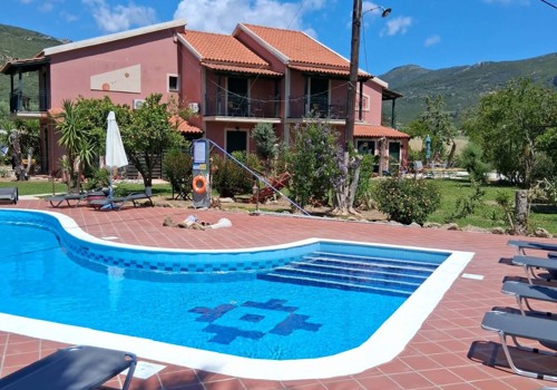 Pool Area At The Hara Apartments